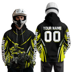 Personalized Yellow ATV Motocross Hoodie Jersey Off-Road Hoodie Shirt