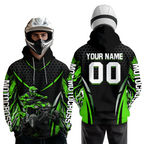 Personalized Green ATV Motocross Hoodie Jersey Off-Road Hoodie Shirt
