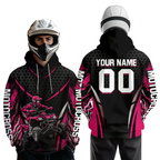Personalized Pink ATV Motocross Hoodie Jersey Off-Road Hoodie Shirt