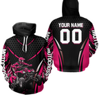 Personalized Pink ATV Motocross Hoodie Jersey Off-Road Hoodie Shirt