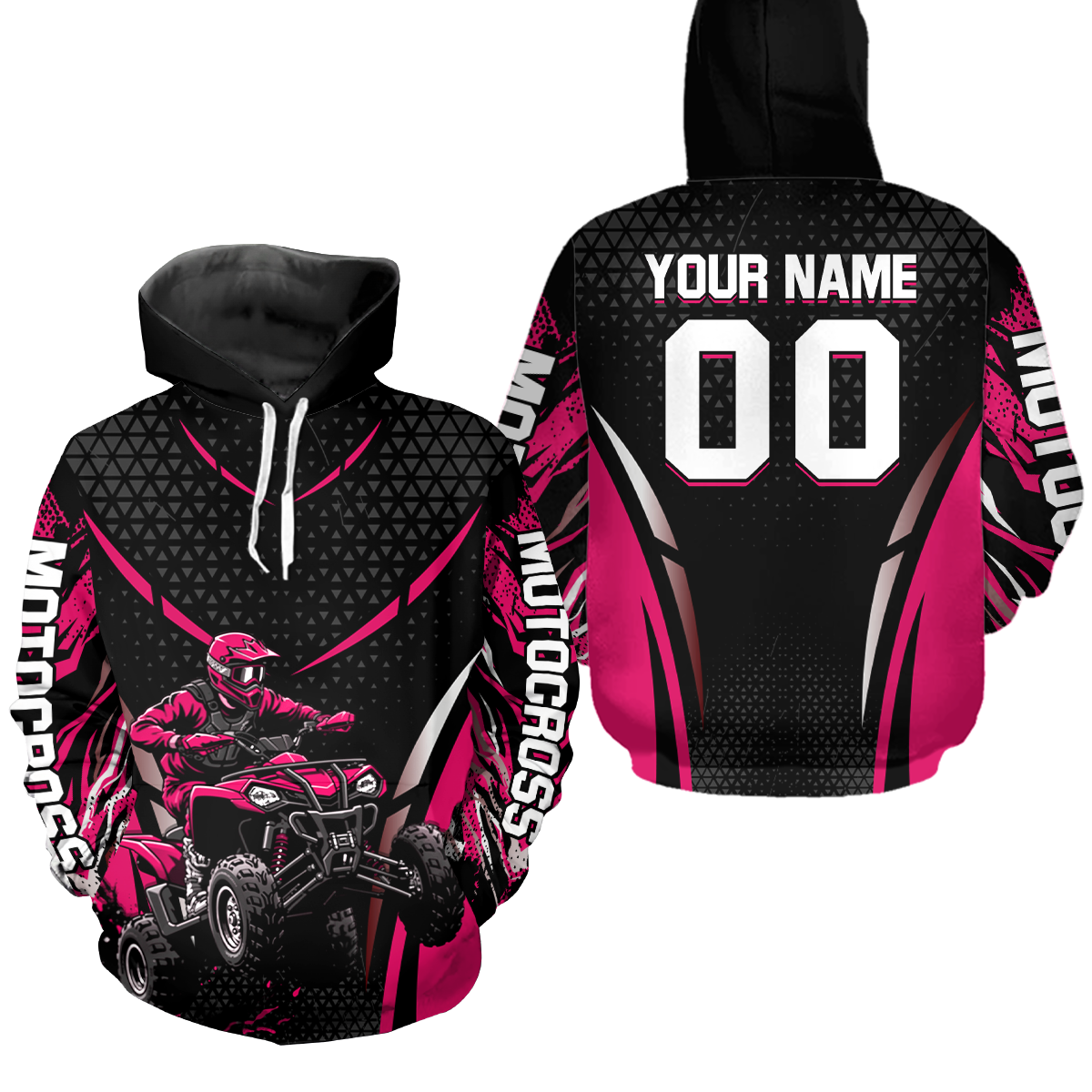 Personalized Pink ATV Motocross Hoodie Jersey Off-Road Hoodie Shirt