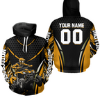 Personalized Orange ATV Motocross Hoodie Jersey Off-Road Hoodie Shirt