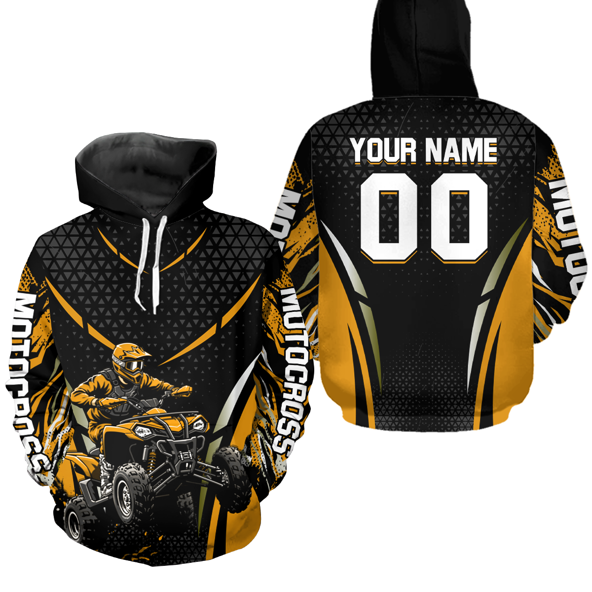 Personalized Orange ATV Motocross Hoodie Jersey Off-Road Hoodie Shirt