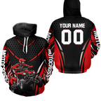 Personalized Red ATV Motocross Hoodie Jersey Off-Road Hoodie Shirt