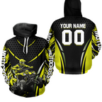 Personalized Yellow ATV Motocross Hoodie Jersey Off-Road Hoodie Shirt