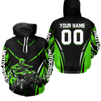 Personalized Green ATV Motocross Hoodie Jersey Off-Road Hoodie Shirt