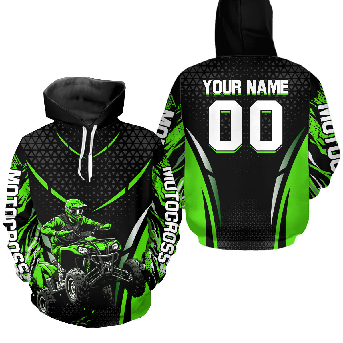 Personalized Green ATV Motocross Hoodie Jersey Off-Road Hoodie Shirt
