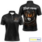Custom Black Cobra Snake 8 Ball Billiard Shirt Billiard Team Jersey Billiard League