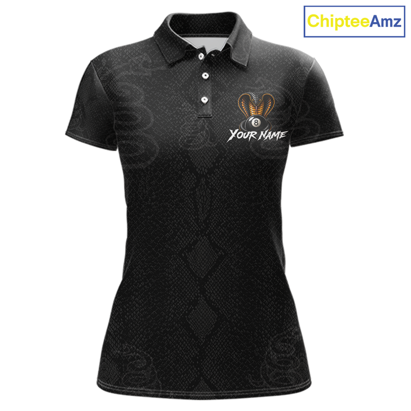 Custom Black Cobra Snake 8 Ball Billiard Shirt Billiard Team Jersey Billiard League