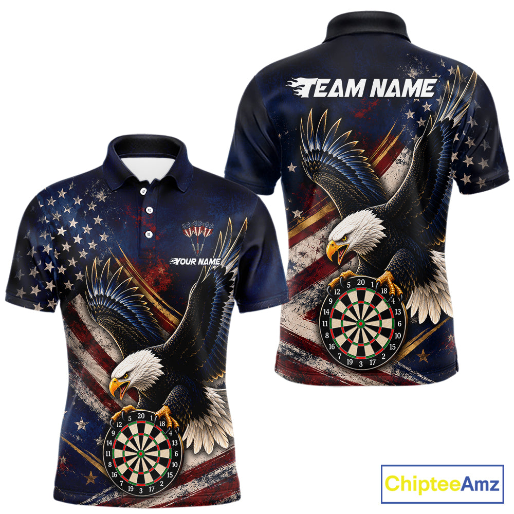 Custom American Flag Eagle Darts Shirt Darts Team Jerseys Dartboard Shirt