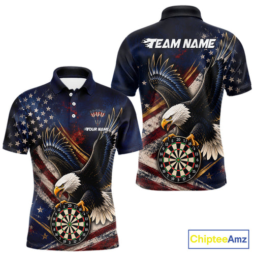 Custom American Flag Eagle Darts Shirt Darts Team Jerseys Dartboard Shirt