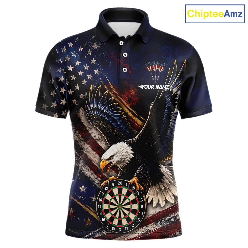 Custom American Flag Eagle Darts Shirt Darts Team Jerseys Dartboard Shirt