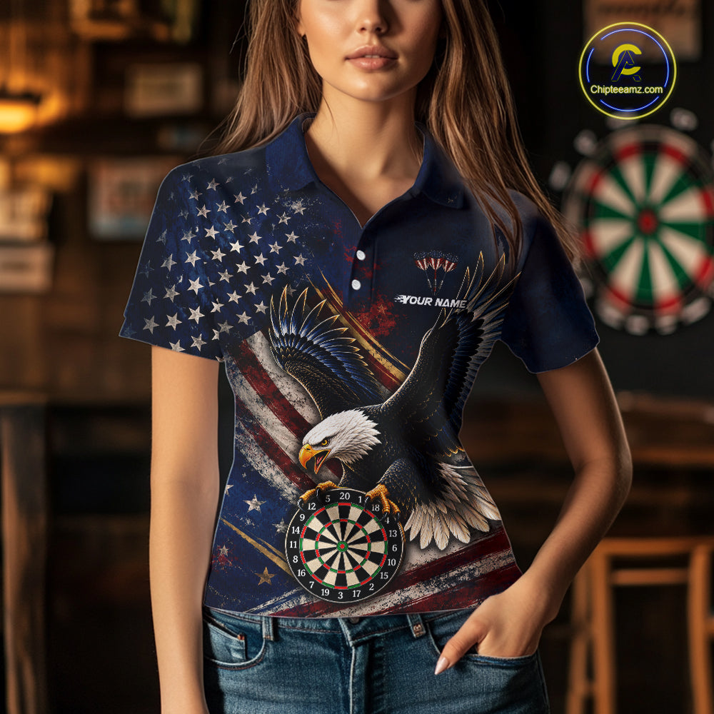 Custom American Flag Eagle Darts Shirt Darts Team Jerseys Dartboard Shirt