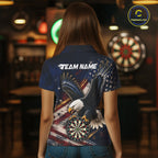Custom American Flag Eagle Darts Shirt Darts Team Jerseys Dartboard Shirt