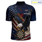 Custom American Flag Eagle Darts Shirt Darts Team Jerseys Dartboard Shirt