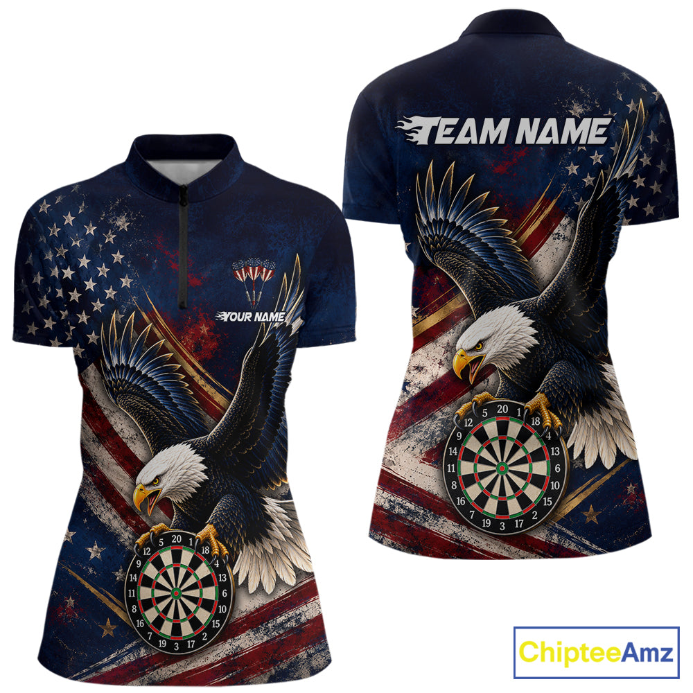 Custom American Flag Eagle Darts Shirt Darts Team Jerseys Dartboard Shirt