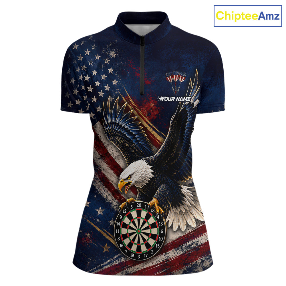 Custom American Flag Eagle Darts Shirt Darts Team Jerseys Dartboard Shirt