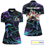 Custom Purple And Teal Drunk Bowling Balls And Pins Funny Beer Bowling Team Shirts