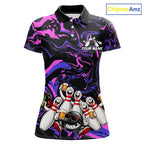 Custom Purple And Pink Funny Drunk Beer Bowling Balls And Pins Bowling Team Shirts
