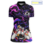Custom Purple And Pink Funny Drunk Beer Bowling Balls And Pins Bowling Team Shirts