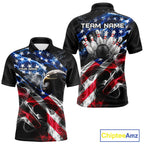 Custom Smoke American Flag Eagle Bowling Shirts Bowling Team Jersey Bowling Tournament