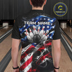 Custom Smoke American Flag Eagle Bowling Shirts Bowling Team Jersey Bowling Tournament