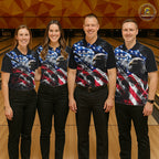 Custom Smoke American Flag Eagle Bowling Shirts Bowling Team Jersey Bowling Tournament