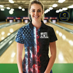 Custom Smoke American Flag Bowling Jersey Bowling Polo & 1/4 Zip Bowling Team Shirt