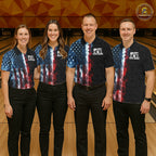 Custom Smoke American Flag Bowling Jersey Bowling Polo & 1/4 Zip Bowling Team Shirt