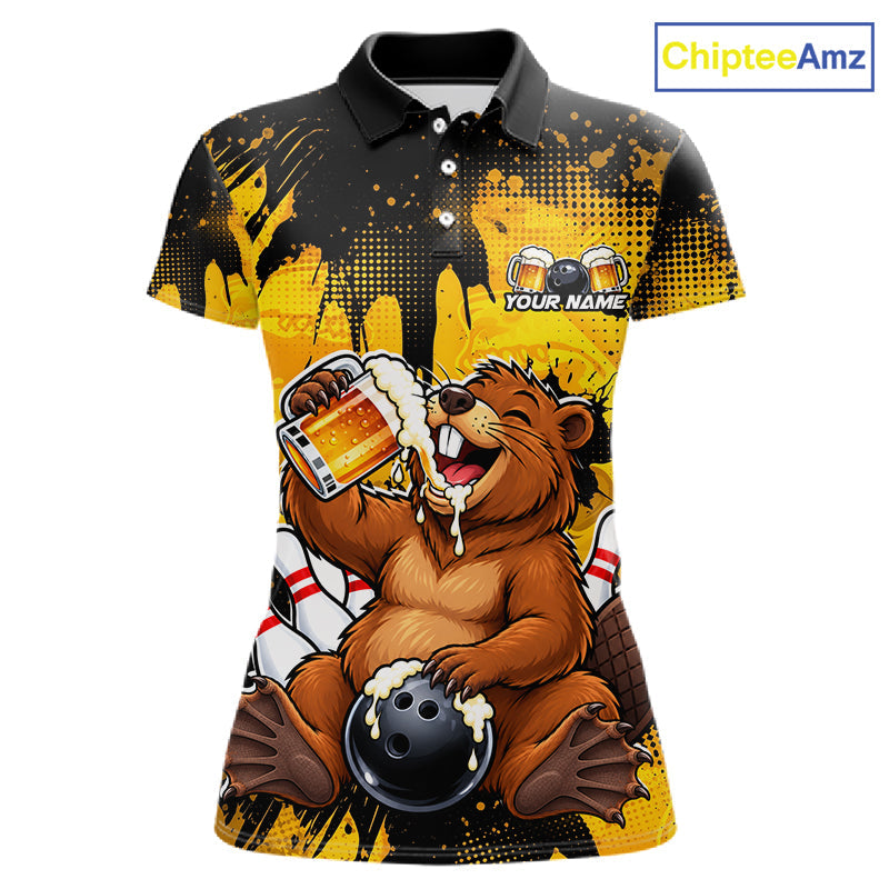 Custom Funny Beer Beaver Bowling Team Jersey Bowling Shirts Bowling Tournament
