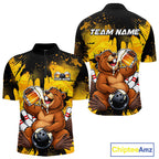 Custom Funny Beer Beaver Bowling Team Jersey Bowling Shirts Bowling Tournament