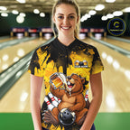 Custom Funny Beer Beaver Bowling Team Jersey Bowling Shirts Bowling Tournament