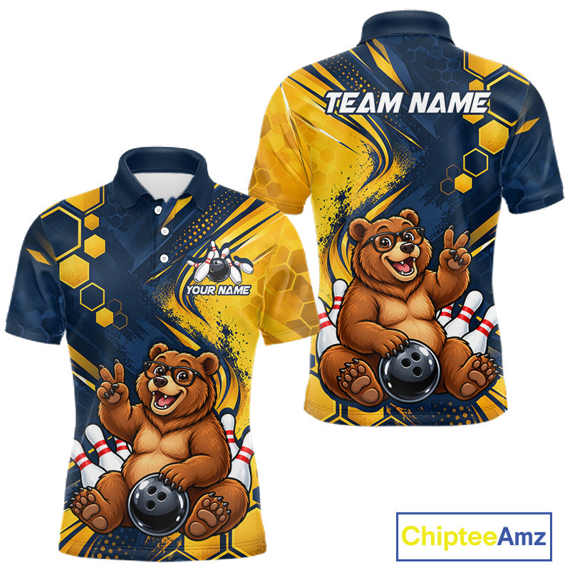 Custom Funny Cool Bear Bowling Team Jersey Bowling Shirts Bowling Tournament