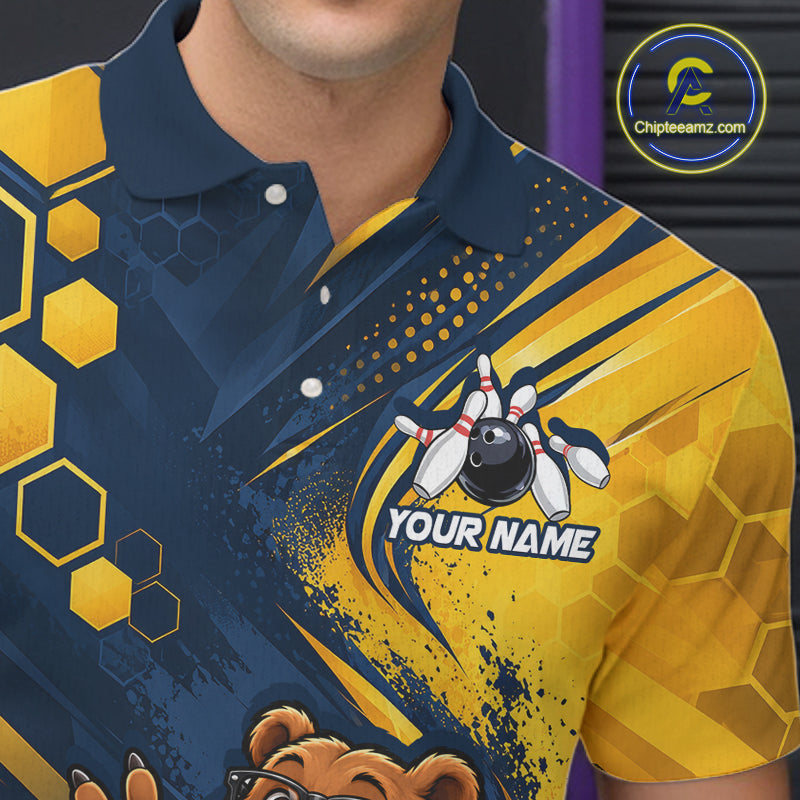 Custom Funny Cool Bear Bowling Team Jersey Bowling Shirts Bowling Tournament