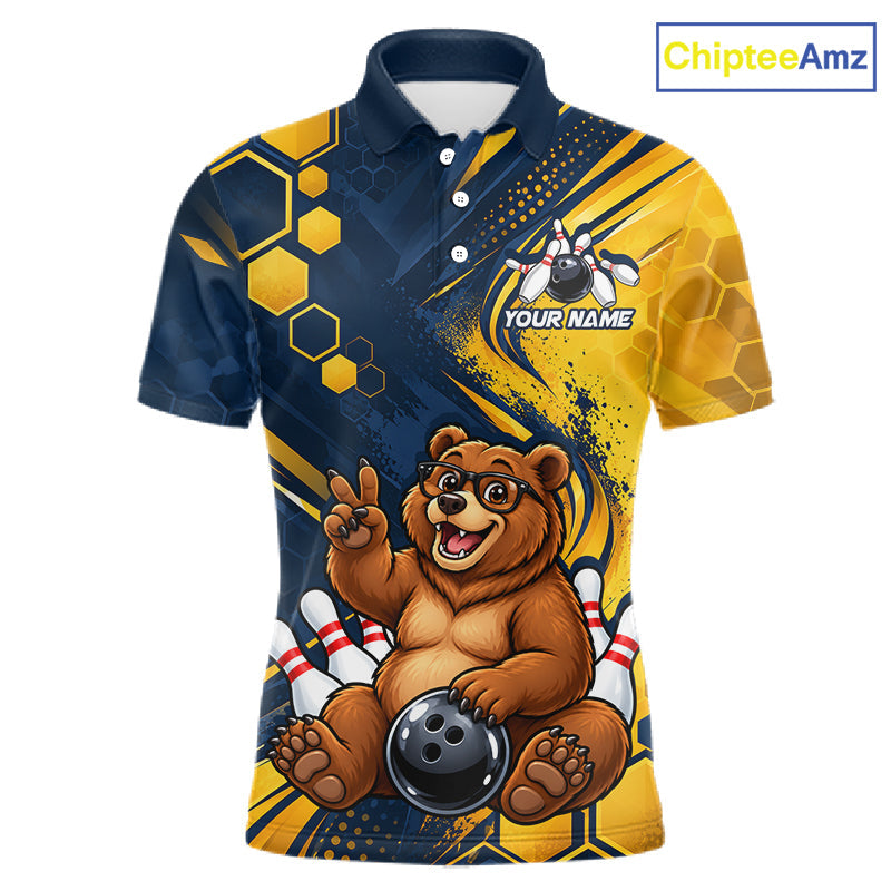Custom Funny Cool Bear Bowling Team Jersey Bowling Shirts Bowling Tournament