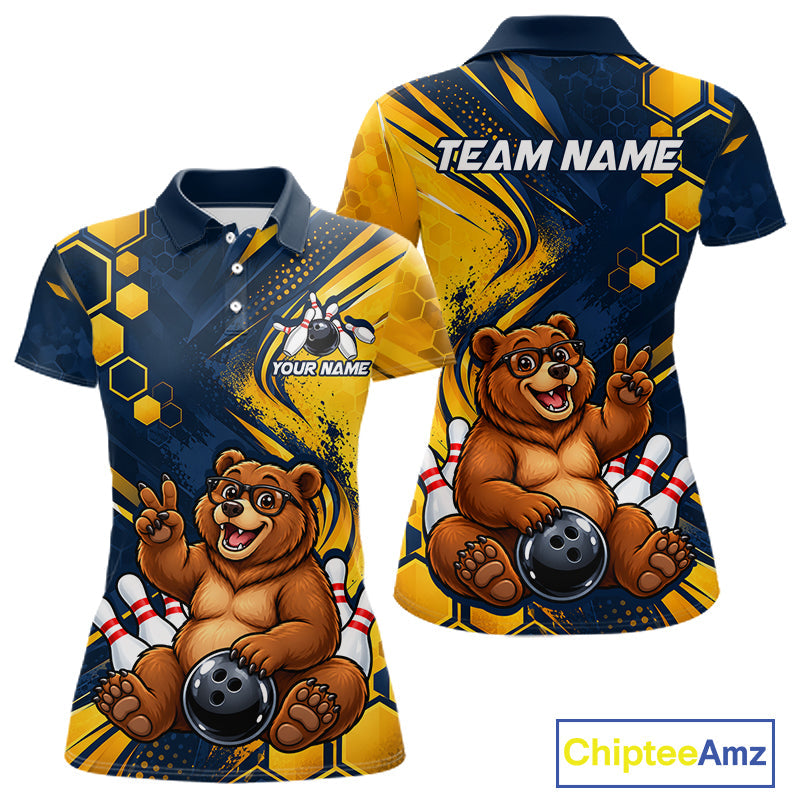 Custom Funny Cool Bear Bowling Team Jersey Bowling Shirts Bowling Tournament