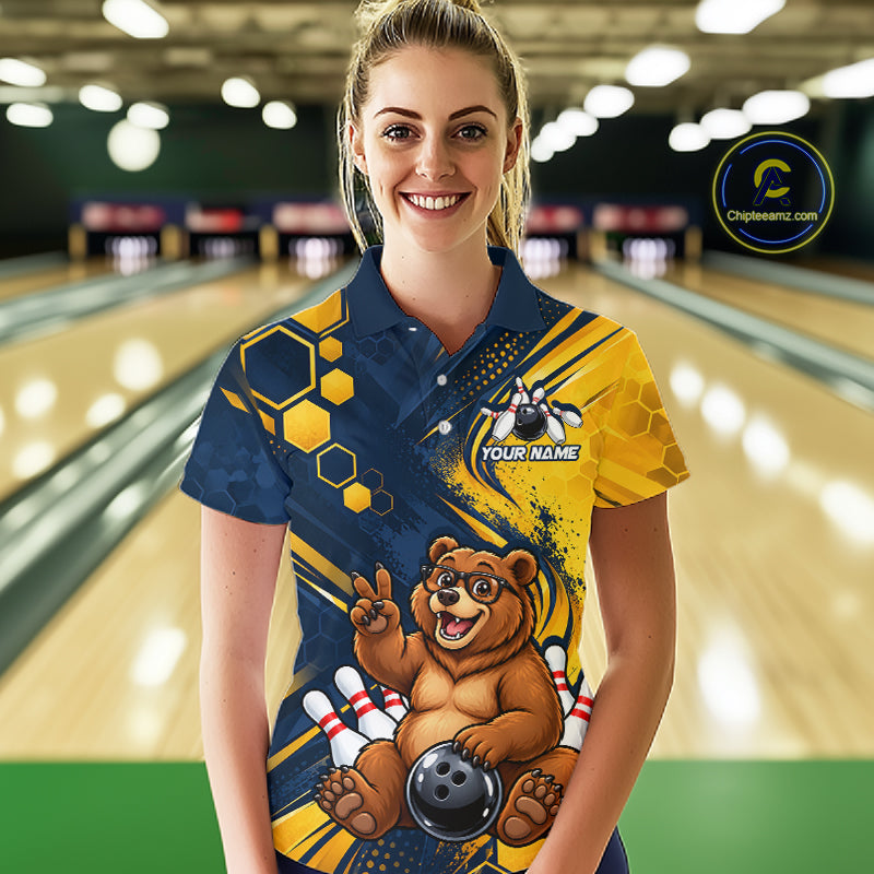 Custom Funny Cool Bear Bowling Team Jersey Bowling Shirts Bowling Tournament