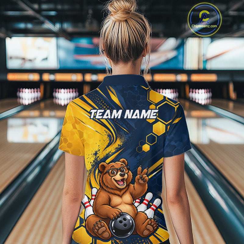 Custom Funny Cool Bear Bowling Team Jersey Bowling Shirts Bowling Tournament