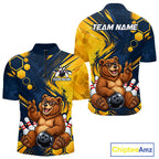 Custom Funny Cool Bear Bowling Team Jersey Bowling Shirts Bowling Tournament