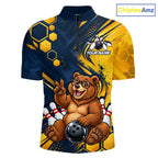 Custom Funny Cool Bear Bowling Team Jersey Bowling Shirts Bowling Tournament