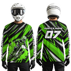 Custom Green Motocross Jersey Racing MX Dirt Bike Shirts +