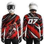 Custom Red Motocross Jersey Racing MX Dirt Bike Shirts +