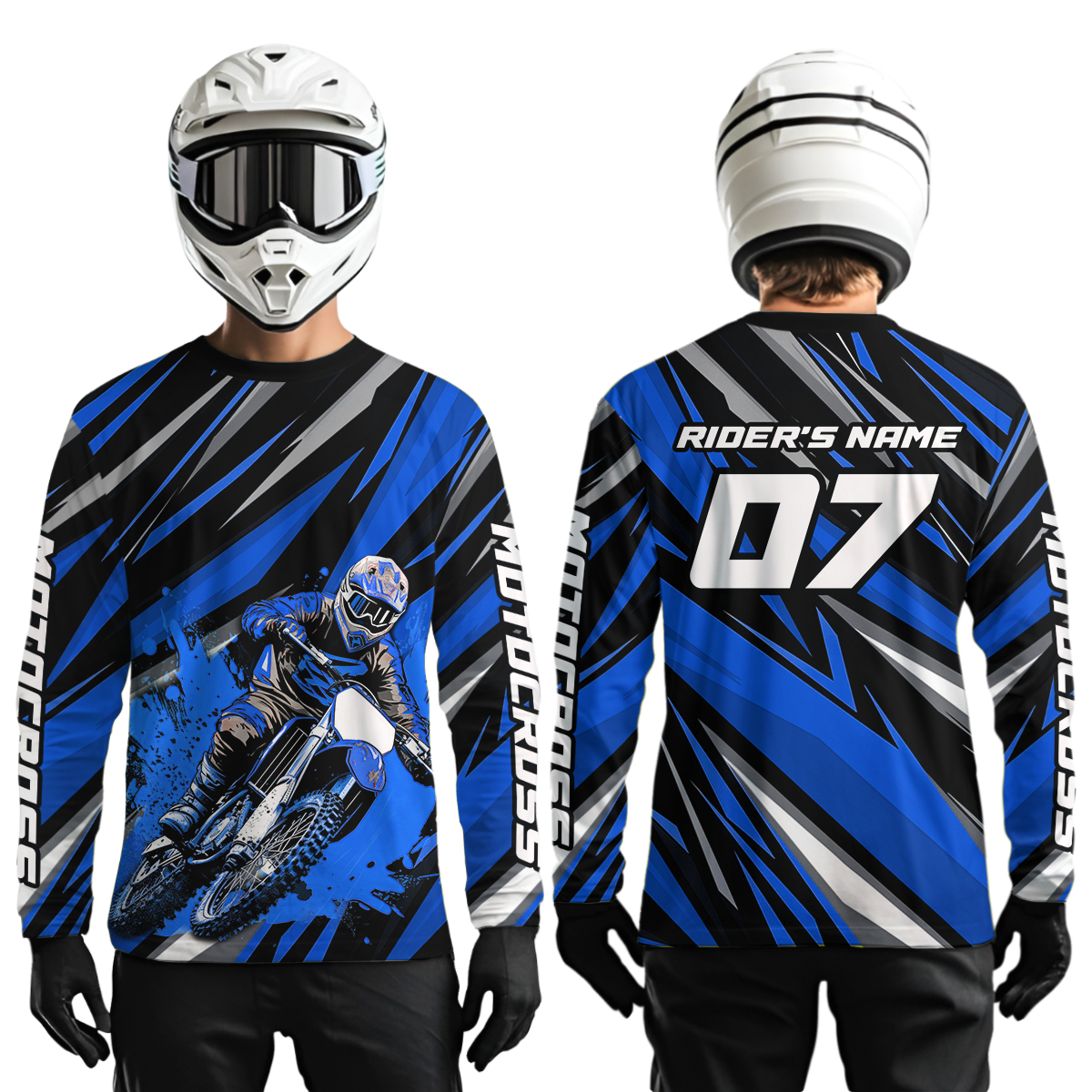 Custom Blue Motocross Jersey Racing MX Dirt Bike Shirts +