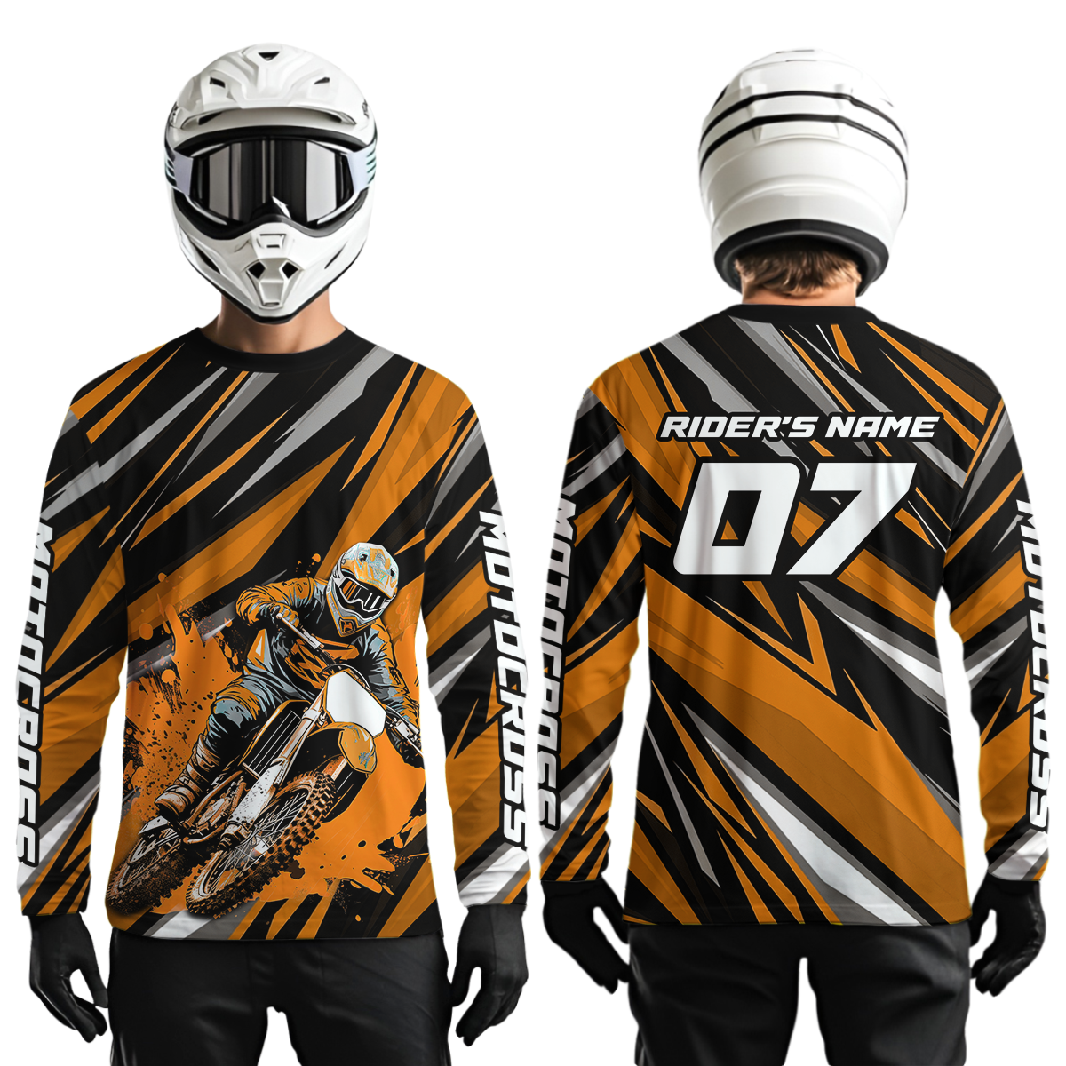 Custom Orange Motocross Jersey Racing MX Dirt Bike Shirts +