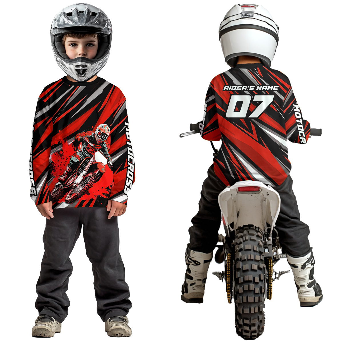 Custom Red Motocross Jersey Racing MX Dirt Bike Shirts +