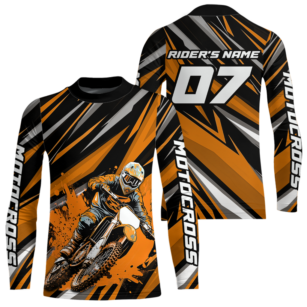 Custom Orange Motocross Jersey Racing MX Dirt Bike Shirts +