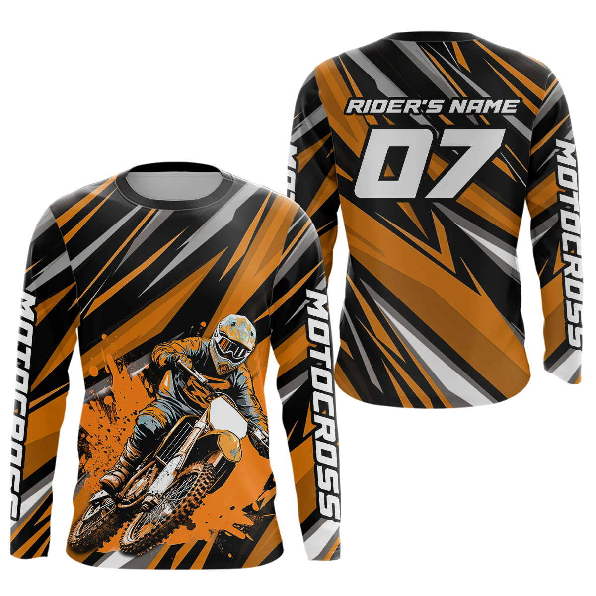 Custom Orange Motocross Jersey Racing MX Dirt Bike Shirts +