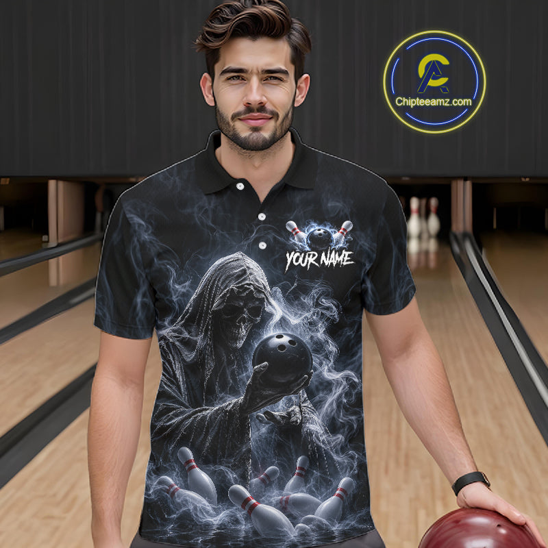 Custom Smoke Grim Reaper Bowling Team Jersey Bowling Shirts Bowling Bowler League