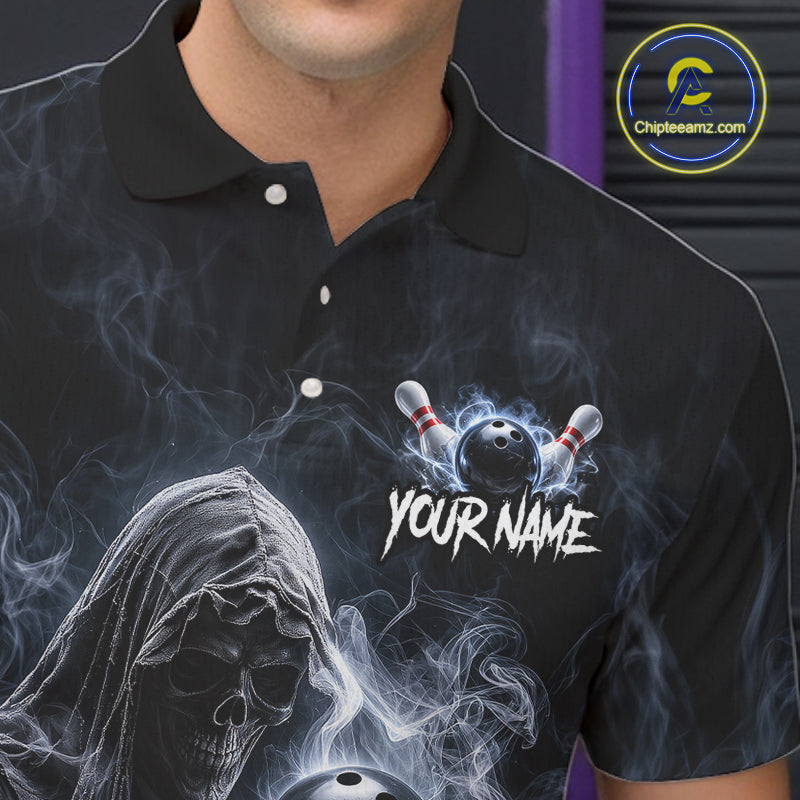 Custom Smoke Grim Reaper Bowling Team Jersey Bowling Shirts Bowling Bowler League