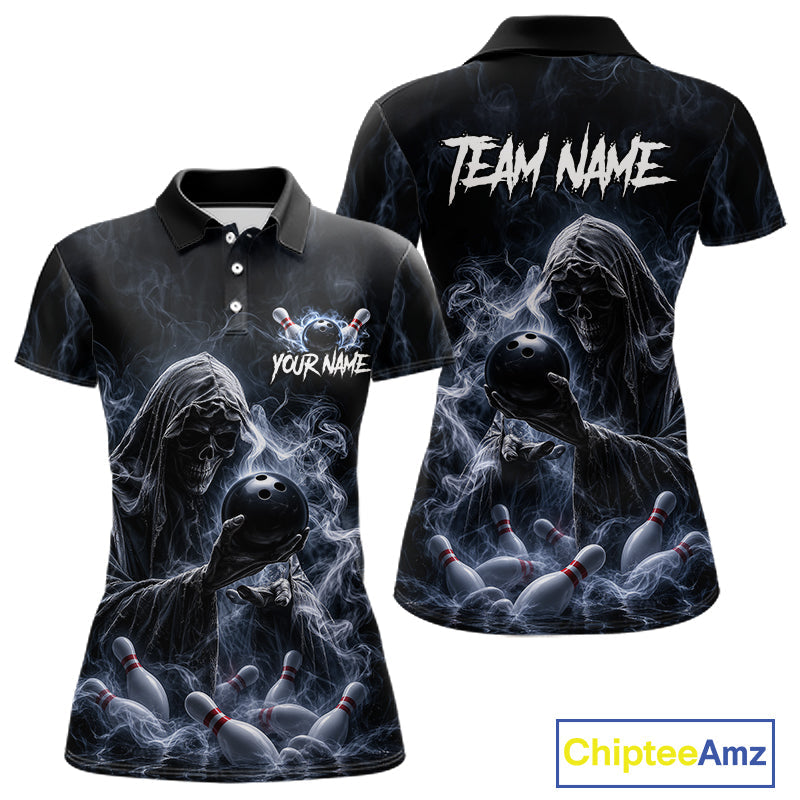 Custom Smoke Grim Reaper Bowling Team Jersey Bowling Shirts Bowling Bowler League